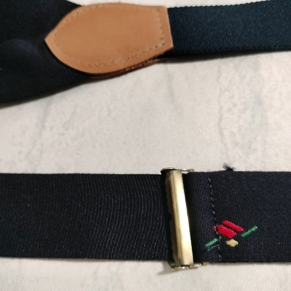 Men's Suspenders Adjustable Black Abstract Textured Straps Formal - Picture 6 of 8